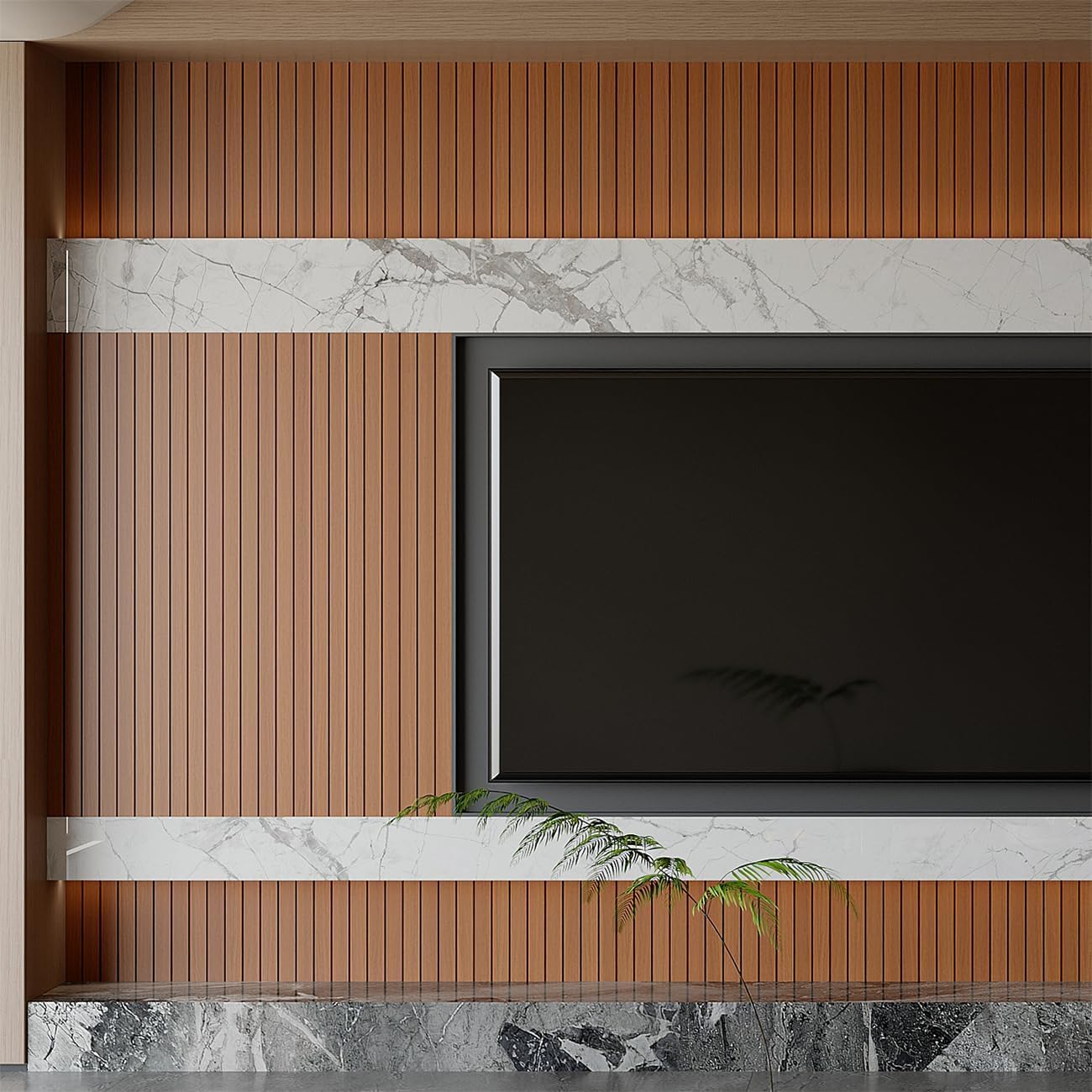 AMIGO Pannelli in Legno Impiallacciato Autoadesivi,1,2 m²-1 pezzo 300 x 40 x 0,3 cm Pannelli murali 3D effetto legno, Soggiorno, Ufficio, Rovere Scuro
