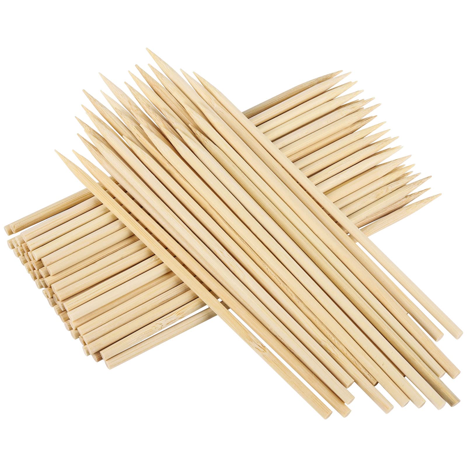200-Pack 6 inch Wooden Skewers for Grilling, Barbecue & Cooking Hardwood Kebab Sticks for BBQ, Desserts, Hot Pot