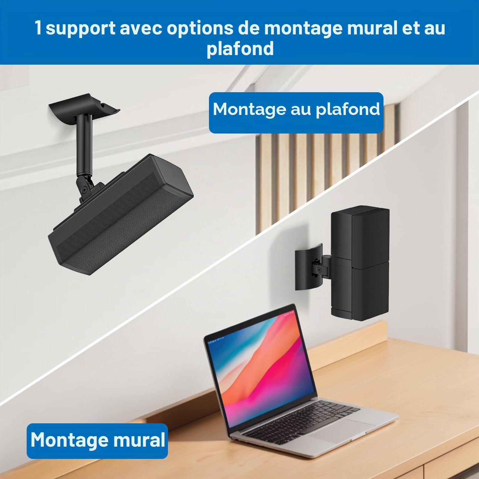 UB-20 Série II Support Mural pour All Bose CineMate Lifestyle AM10 AM15 AM6 AM-16 Series ST535 ST525 ST520 535III 525III CM520 SoundTouch JC-II Virtually Invisible 300 Lifestyle 600 Support de Plafond