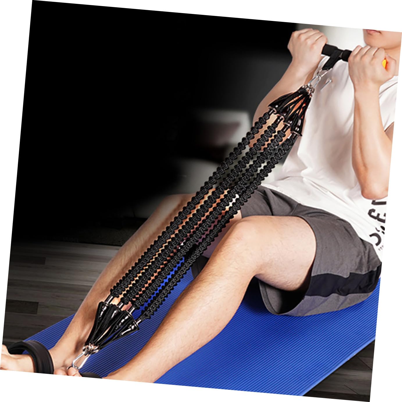 ifundom Espansore per Bodybuilding Corda di Tensione Elastica Resistente, Attrezzatura per Esercizi Domestici Multifunzionale Pedale per Allenamento Braccia, Addominali e Gambe