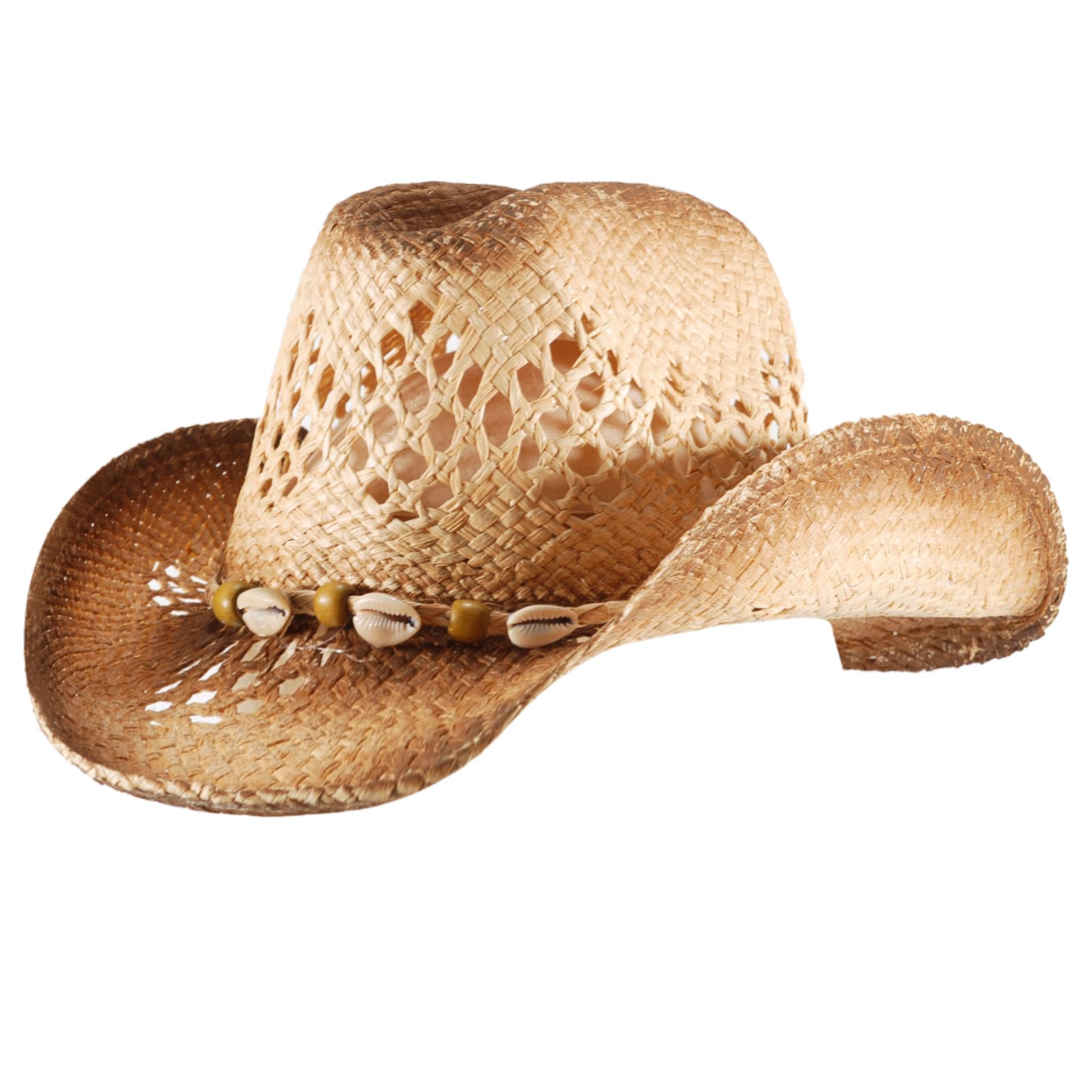 Men's Cowboy Hats Summer Women Beach Cowgirl Hat Raffia Unisex Western Sun Hat