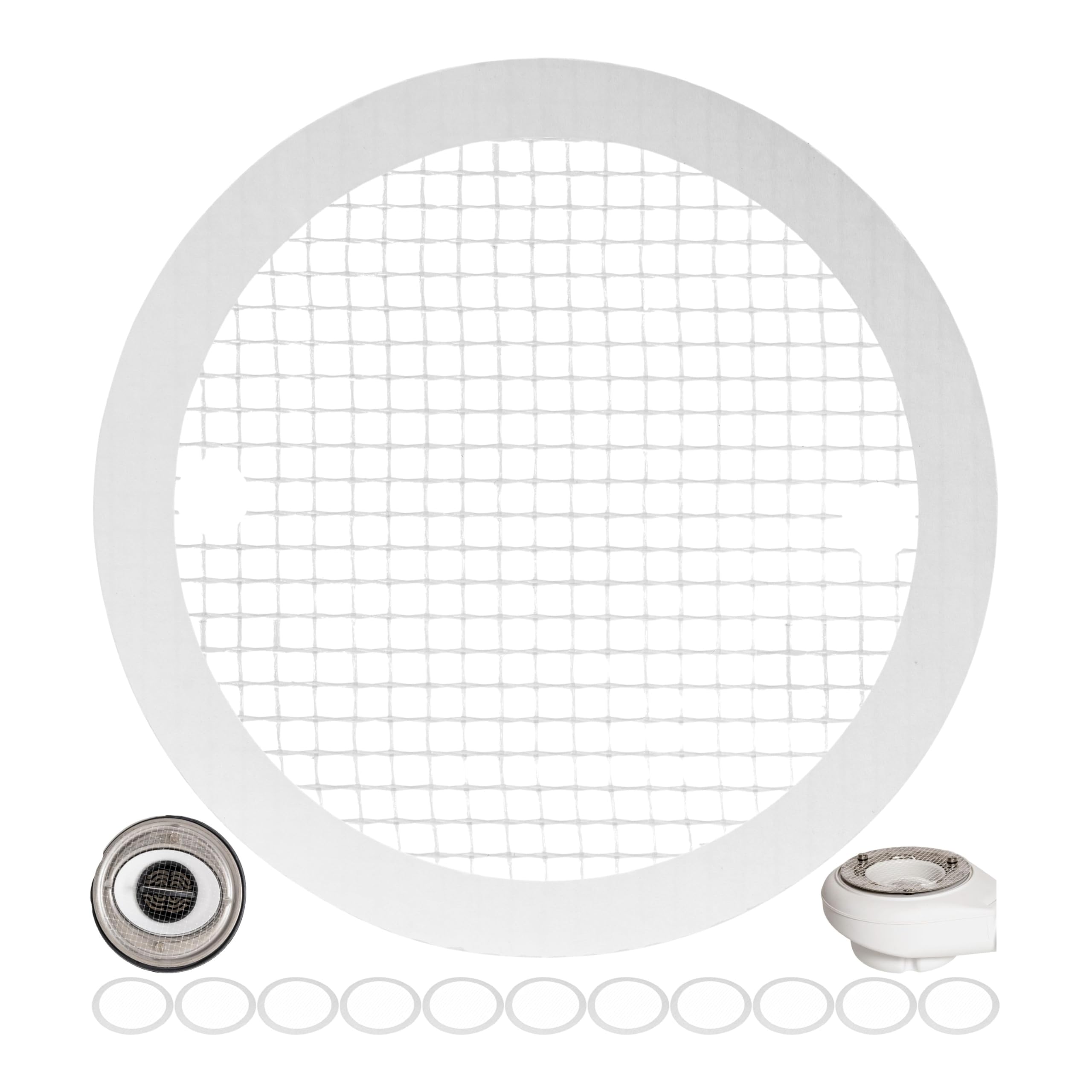 Drain hair catcher for gluing, 12 pcs, compatible with Viega Tempoplex shower drain year 2001-2006, disposable strainer sticker, shower tray filter, self-adhesive hair filter drain strainer
