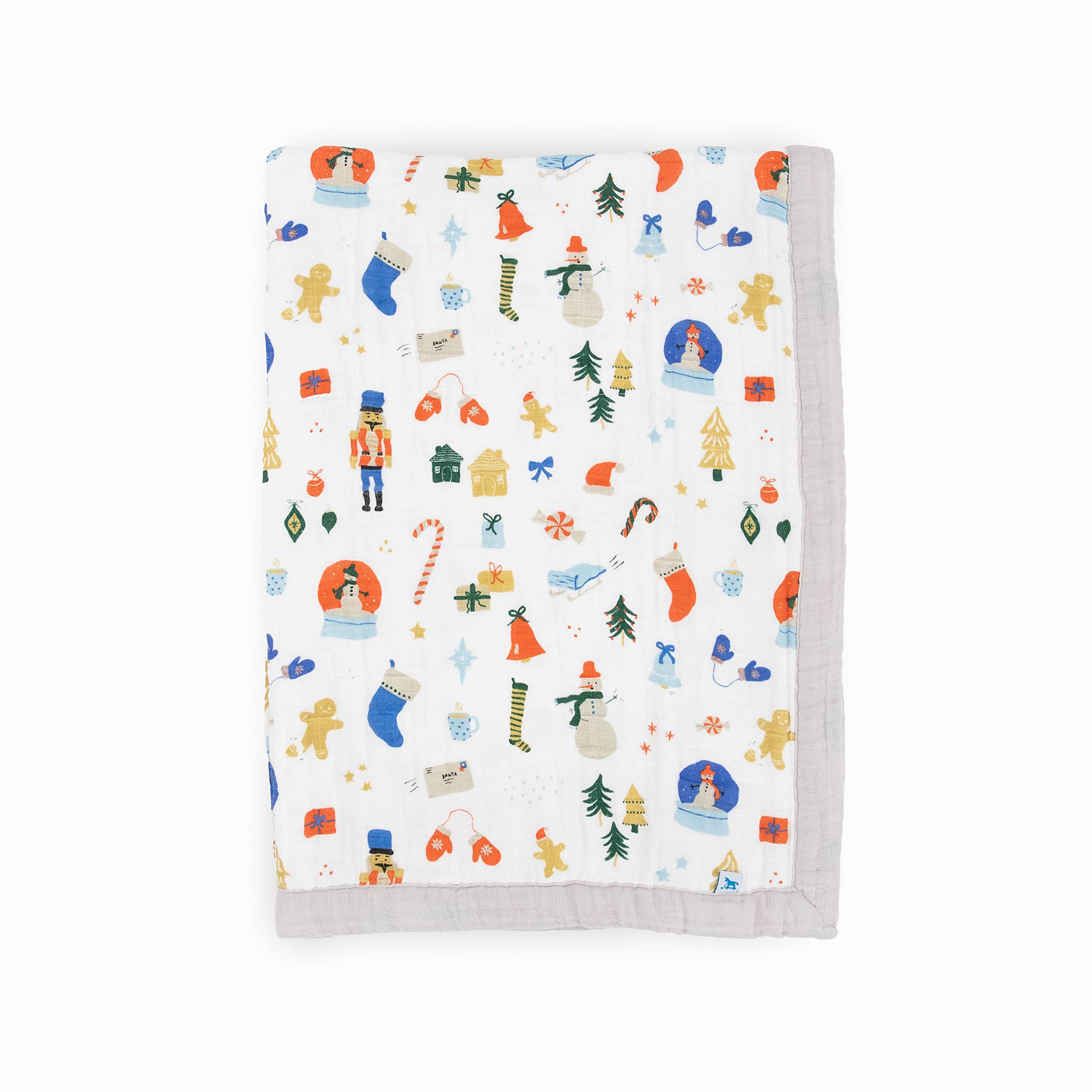 Little Unicorn Newborn Receiving Quilt | Ultra- Soft, Multi-Layered Muslin Fabric | Gift for Newborns &amp; on-The-go (Christmas Time)
