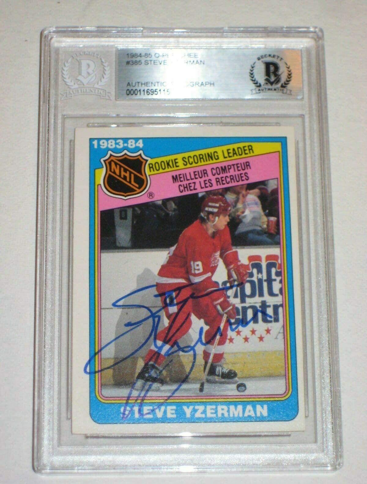 STEVE YZERMAN Signed 1984-85 O-PEE-CHEE ROOKIE Card #49 Beckett VINTAGE -  Hockey Slabbed Autographed Rookie Cards at Amazon's Sports Collectibles  Store