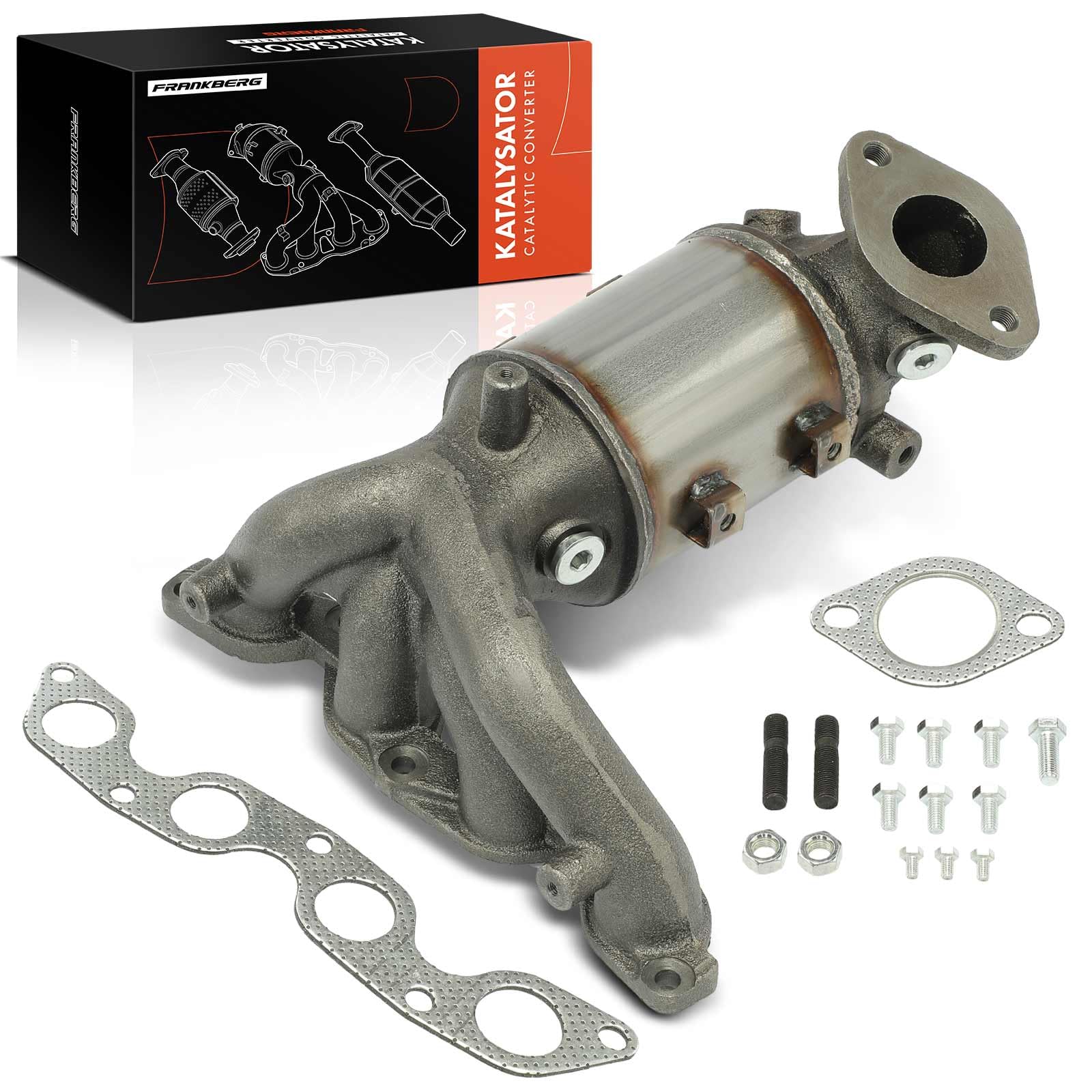 Frankberg Catalizador Colector de escape Gasolina Compatible con i20 PB PBT 1.2 Rio III UB 1.25 CVVT Rio III UB 1.2 CVVT Rio III Berlina UB 1.25 CVVT Rio III Berlina UB 1.2 CVVT 2851003210,2851003AP2