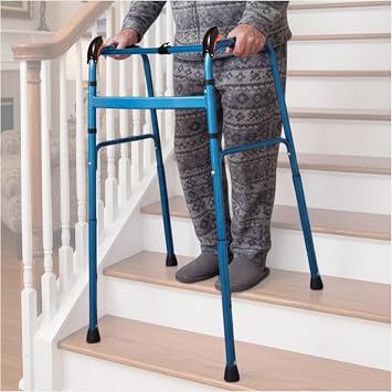 Foldable Stair Climbing Assist Walker, Adjustable 4-Leg Height Support Tool for Home Stair Use