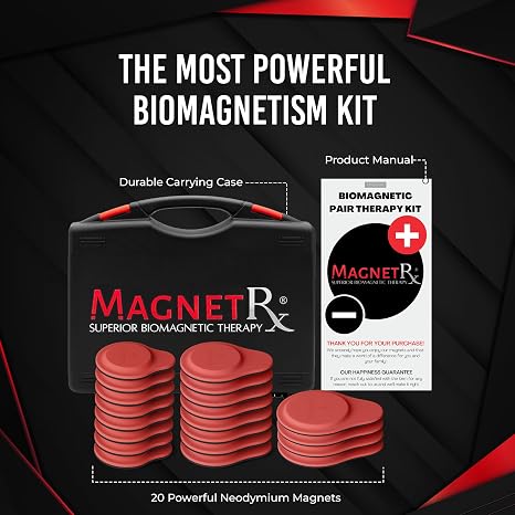 MagnetRX Neodymium Biomagnetic Magnets Kit Imanes para Biomagnetismo Medico Dr Goiz Magnet for Biomagnetism Bio Magnet Pair Silicone Covered Round 12,200-13,200 Gauss Magnets (20 Mixed Units)