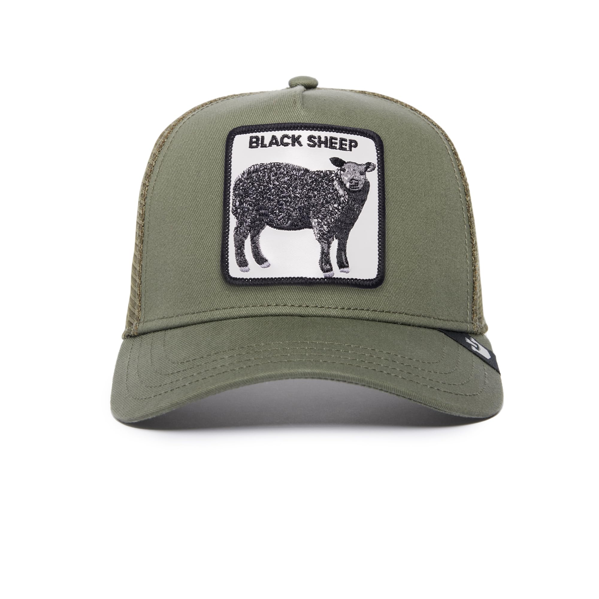 Goorin Bros. Unisex The Farm Glow Cats Collection Adjustable Trucker Cap Baseball Cap, Olive (The Black Sheep), One Size