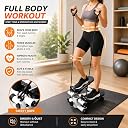 HOUSIQO Portable 2-in-1 Mini Stepper Machine with Resistance Bands & LCD Display, Compact Home Cardio Exercise Stepper for Weight Loss, Leg & Full Body Workout gallery image