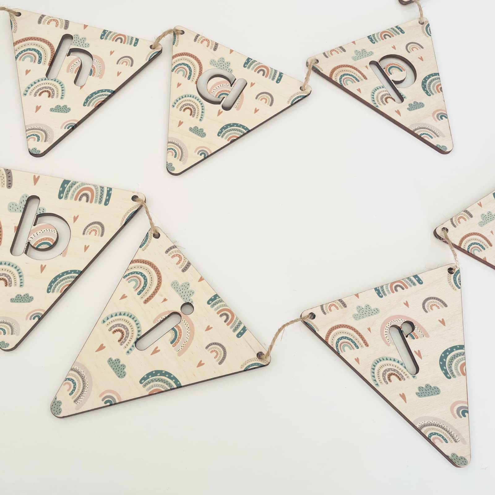 stika.co Banderines de Madera Personalizados de Feliz cumpleaños, decoración de Fiesta con impresión Divertida, banderines de impresión de Animales Divertidos, decoración Duradera del hogar