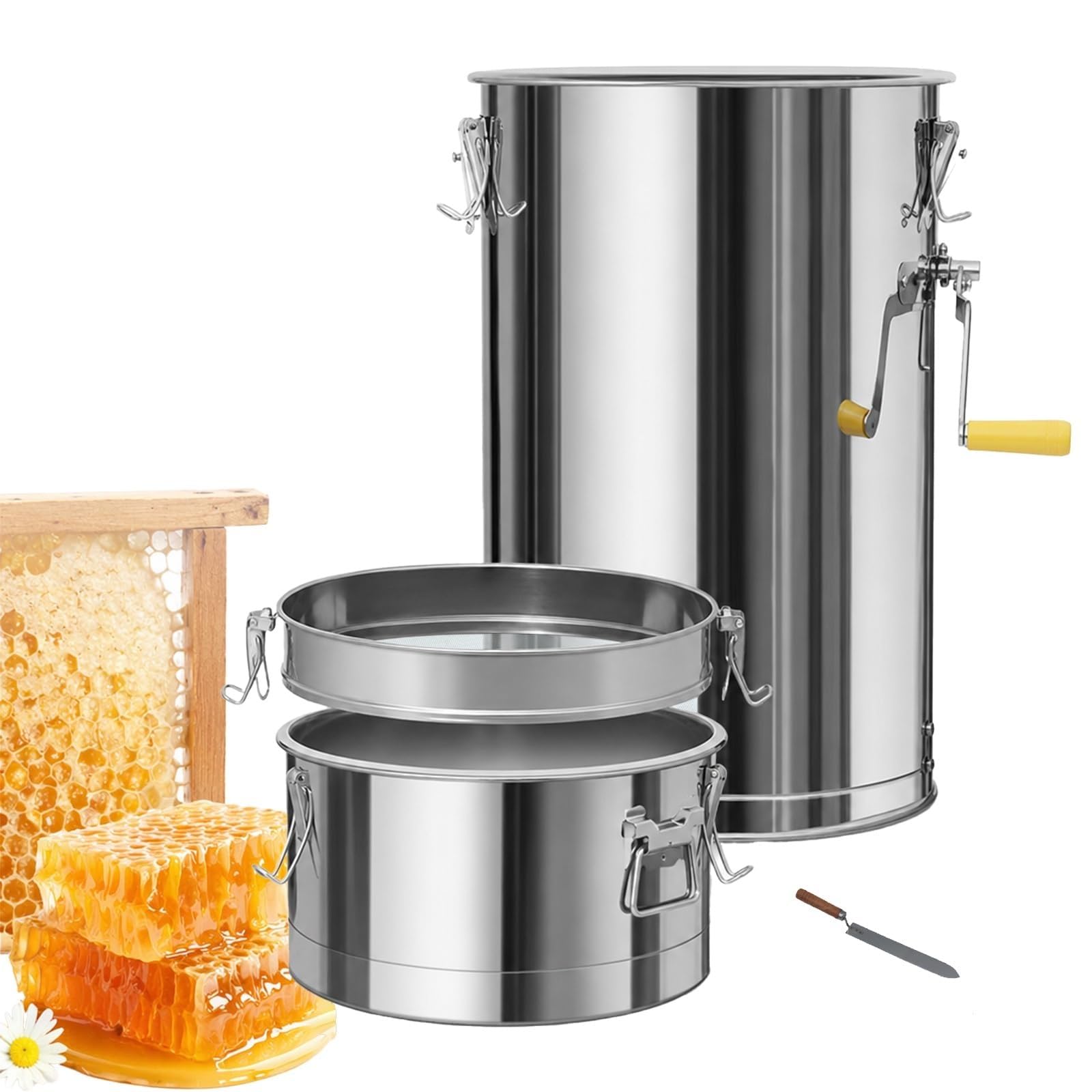 Telaio for estrattore manuale 2 acciaio inossidabile, tamburo rotante | Filatore for tamburo, separatore for estrazione apicoltura, attrezzatura for centrifuga for apiario, for allevamenti