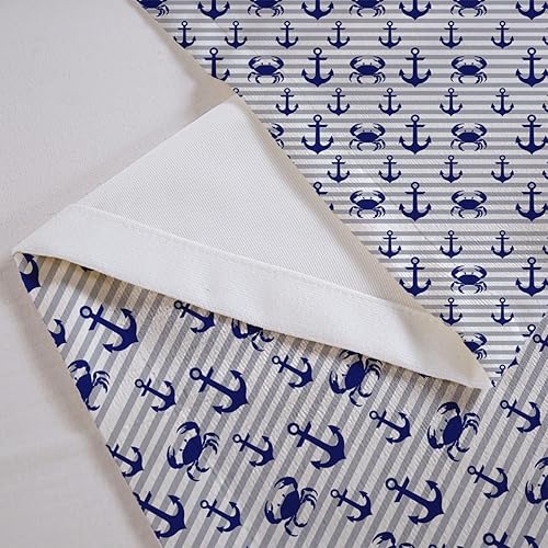 Miniatura 3 de jejeloiu Cortinas decorativas de ancla para sala de estar, dormitorio, cortinas de cocina con navegación náutica del océano, cenefas de cocina,