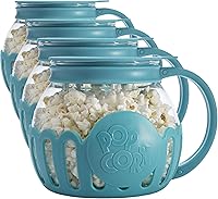 Vista 25 de Ecolution - Palomitero MicroPop patentado para microondas con vidrio seguro para temperatura, tapa 3 en 1 mide granos y derrite mantequilla, hecho