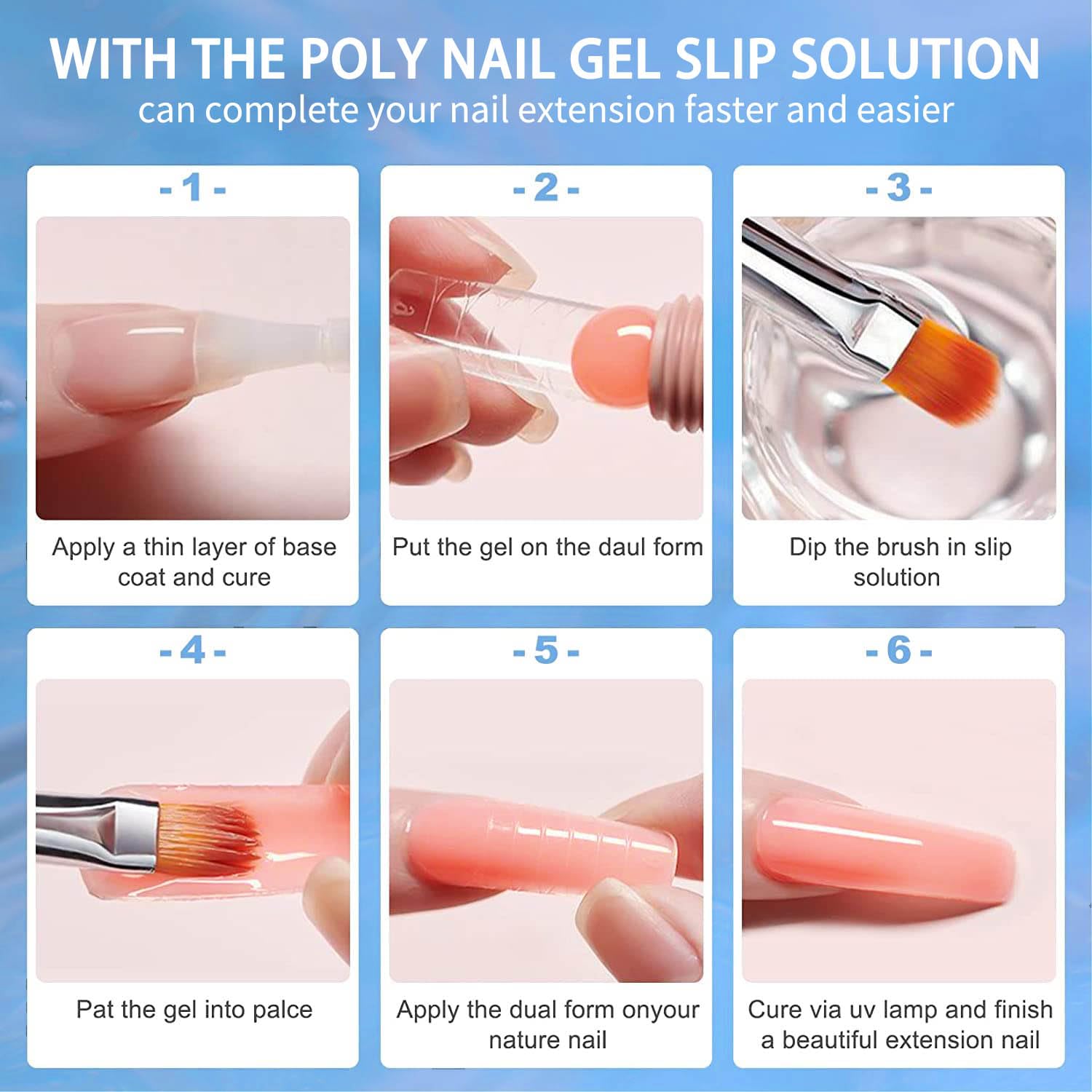 Slip Solution 2Fl. oz Nail Extension Gel Liquid Slip Solution with 5 Nail Clips 2in1 Dual-Ended Nail Brush Glass Cup 1box of armor models Cleaning Easy Spread for Beginner