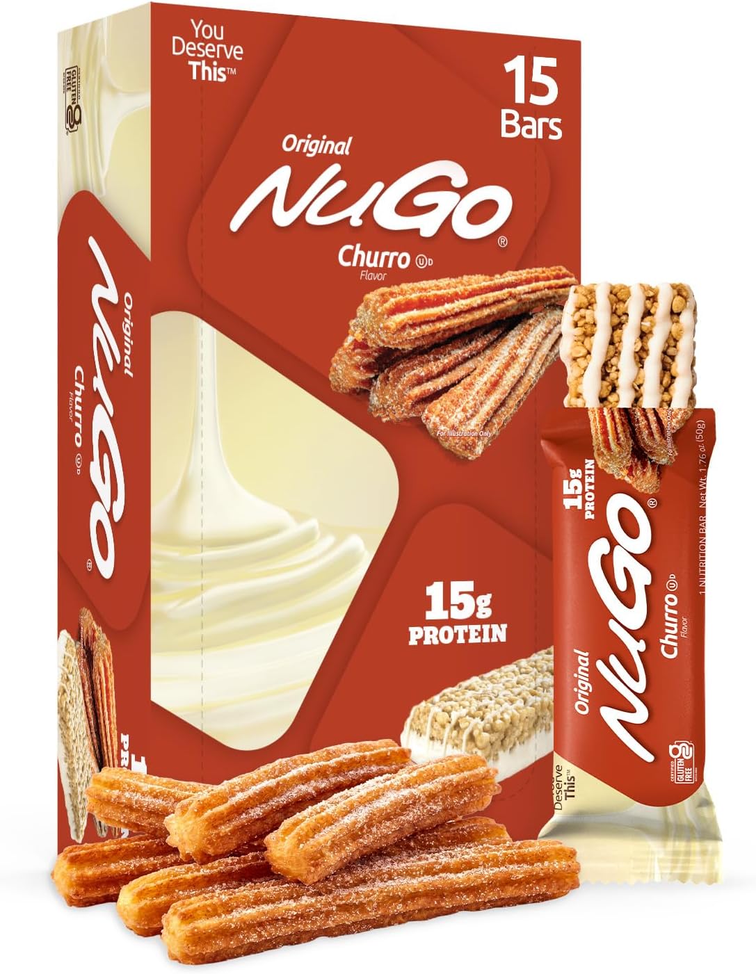 Original, Churro, 15g Protein Bar, Gluten Free, 15 Ct