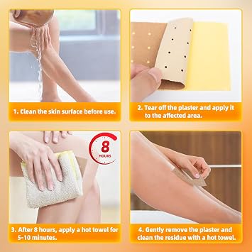 Tiger Patches - Chinese Red Tiger Plaster, Back Patch Ultra Strength Heat Patches for Muscle Joint of Knee Neck Shoulder 5 Packs 8 Each