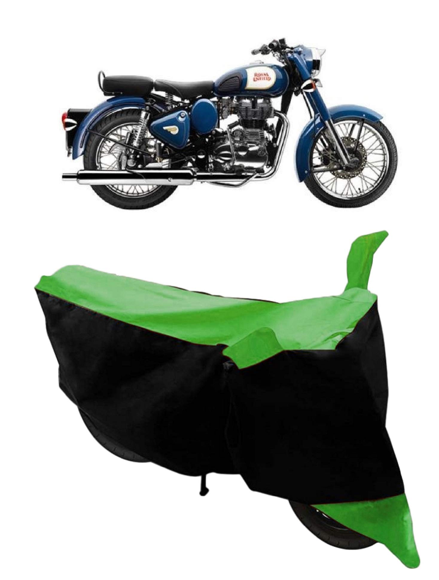 COXTOR Water-Resistant Bike/Scooty Cover for Bullet 350 Polyester Fabric_Green (B08GCH29YQ) Amazon Price History, Amazon Price Tracker