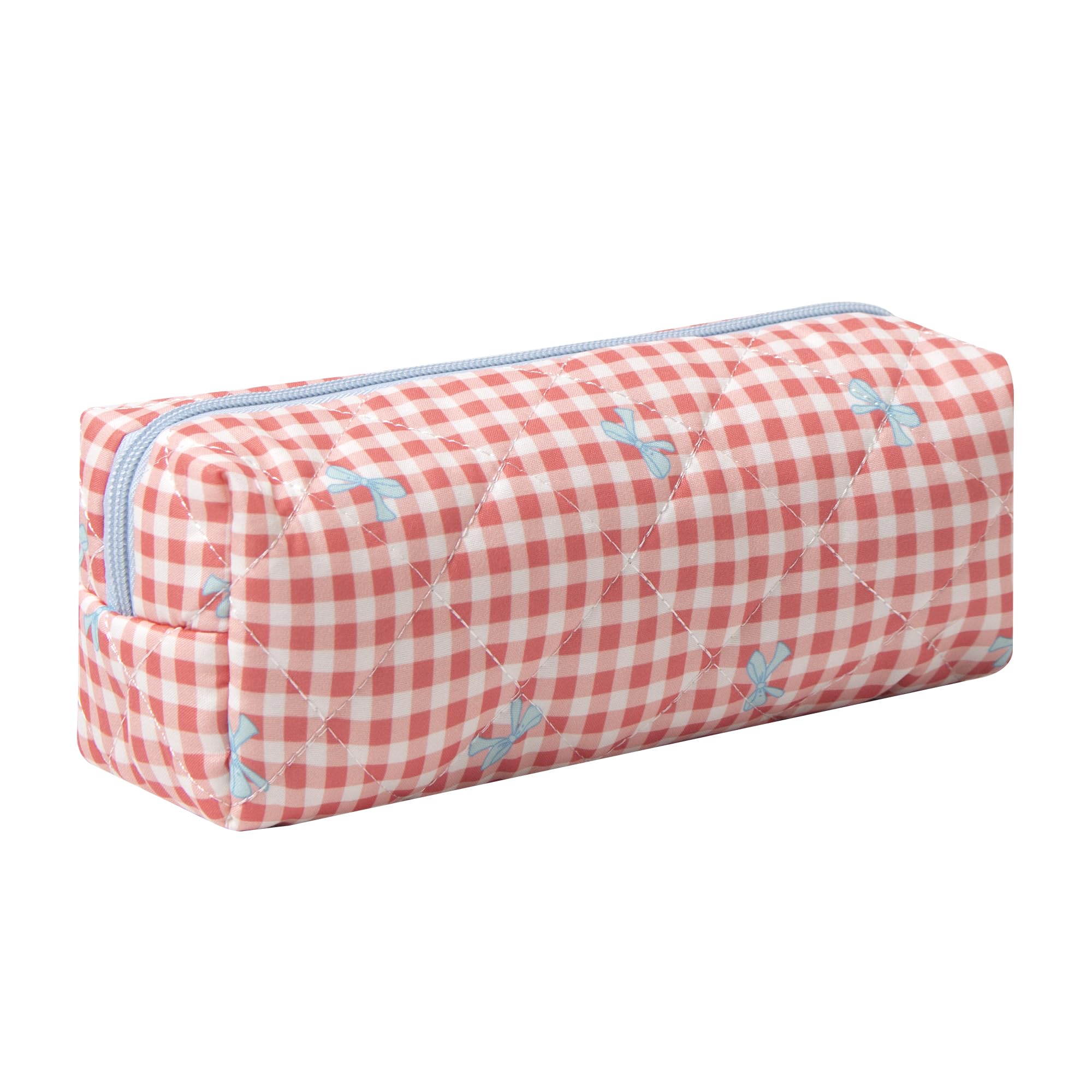 Fufumin Red Bow Pencil Case Office College School Storage Bag Pouch Holder Box Organizer Makeup Pouch Cosmetic Bag Aesthetic Cute Pen Case (Red Bow)