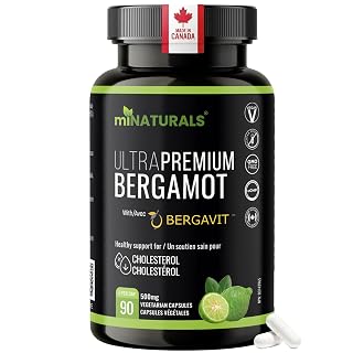 miNATURALS Citrus Bergamot Supplement 90 Capsules For Cholesterol Control & Heart Health, Antioxidant & Cardiovascular Support, Science Backed Bergavit, Made in Canada - Amazon product rated Grade A
