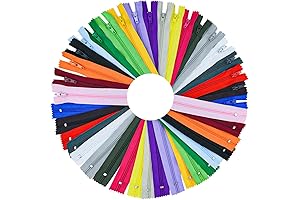 20-Piece Multicolor Invisible Nylon Coil Zippers for Sewing and DIY Projects