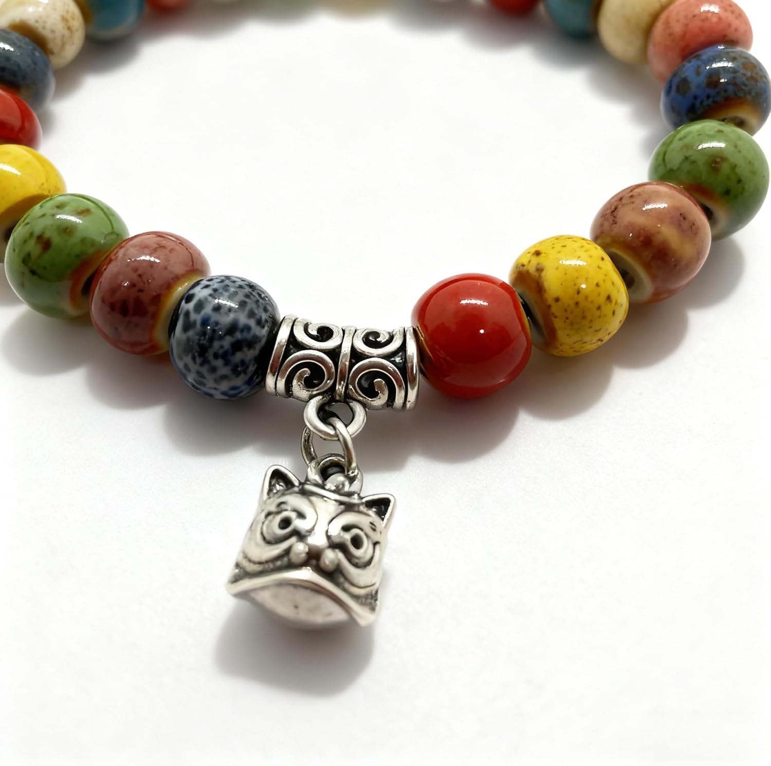 8mm Ceramic Beads Stretch Bracelet, Elastic String Relaxation Spiritual Healing Bracelet for Women Men, Handmade Yoga Meditation Jewelry Gift - Image 6