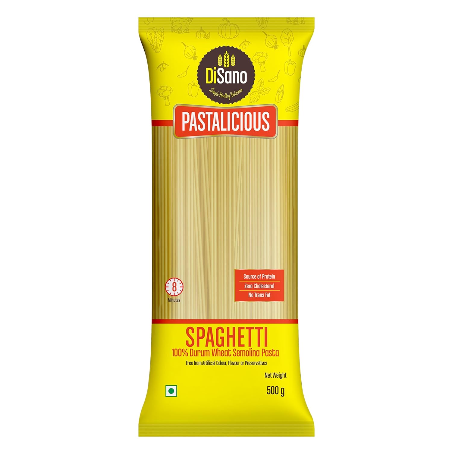 DISANO Spaghetti Pasta,500 Grams,100% Durum Wheat,No Maida,High Protein & Fiber
