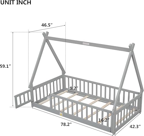 Miniatura 38 de SOFTSEA Base de cama baja triangular de metal individual con tablillas, marco de cama individual para niños (rosa) Rosado,Negro