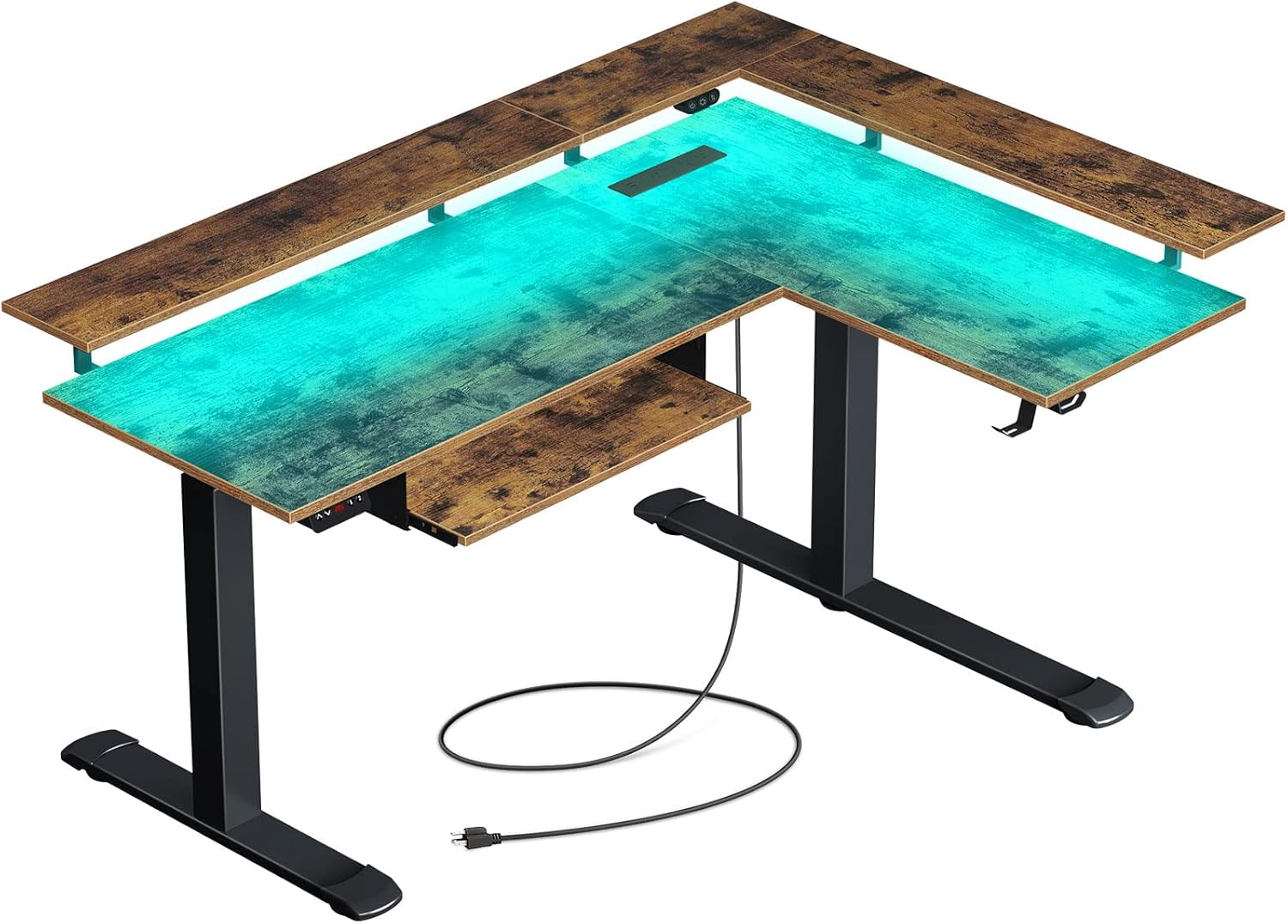 Rolanstar Standing Desk, Dual Motor L Shaped Height Adjustable Desk