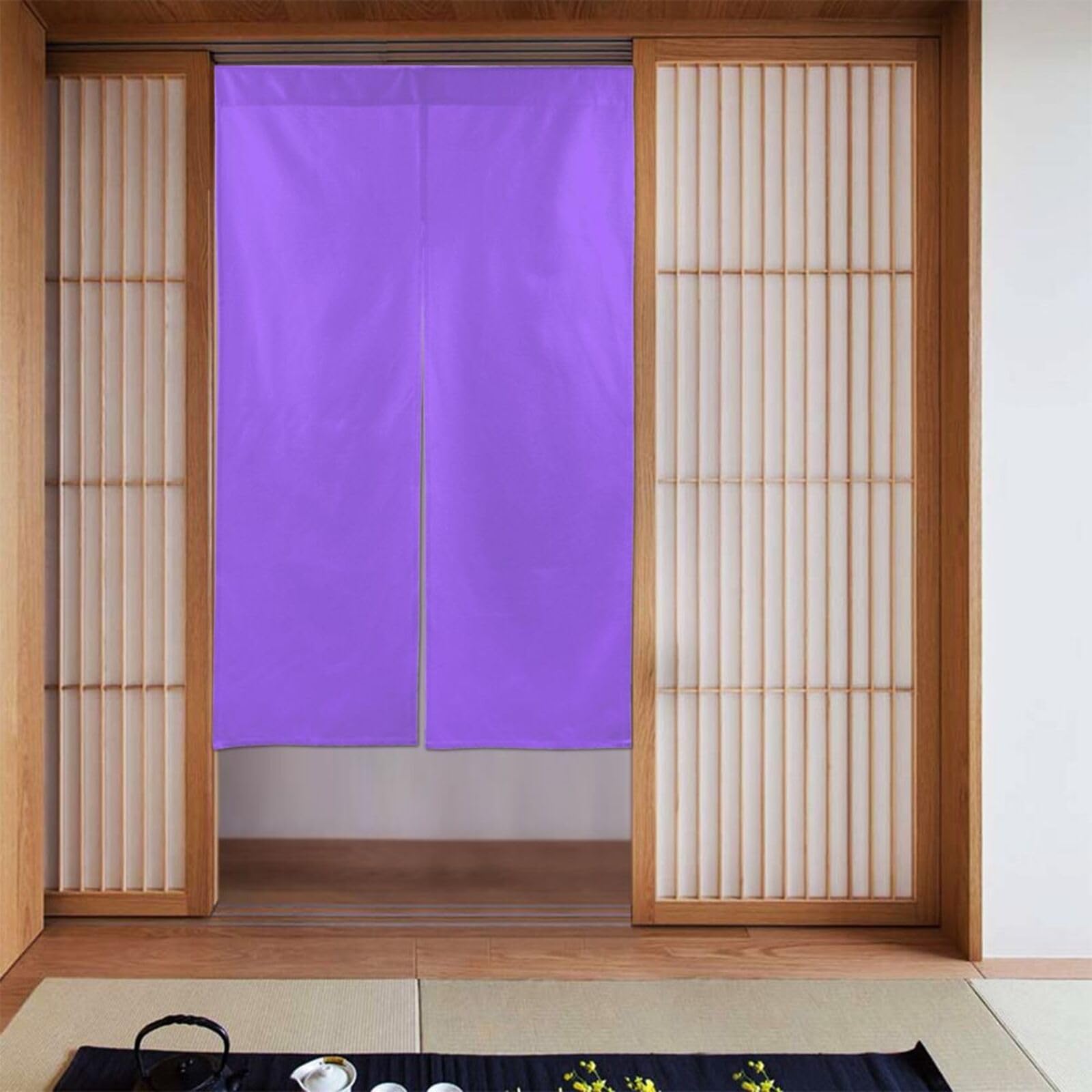 Rideau de porte de séparation violet clair pour fenêtre de cuisine