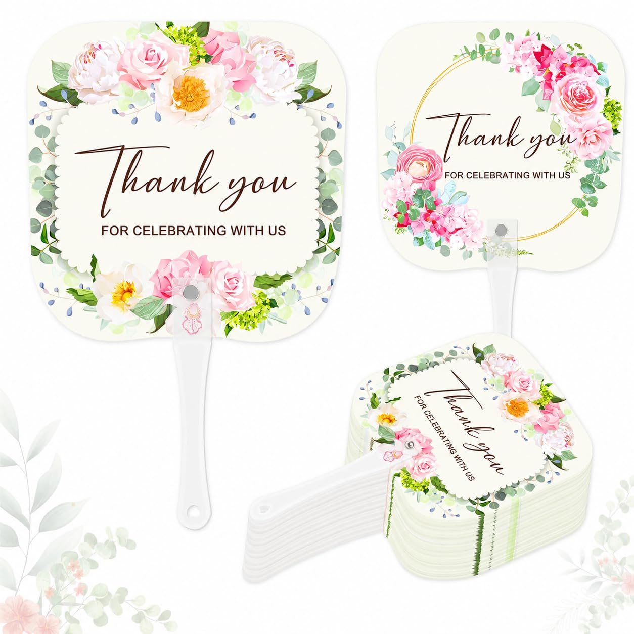 Amazon.com: Anbeser 50pcs Wedding Hand Fans for Guests With