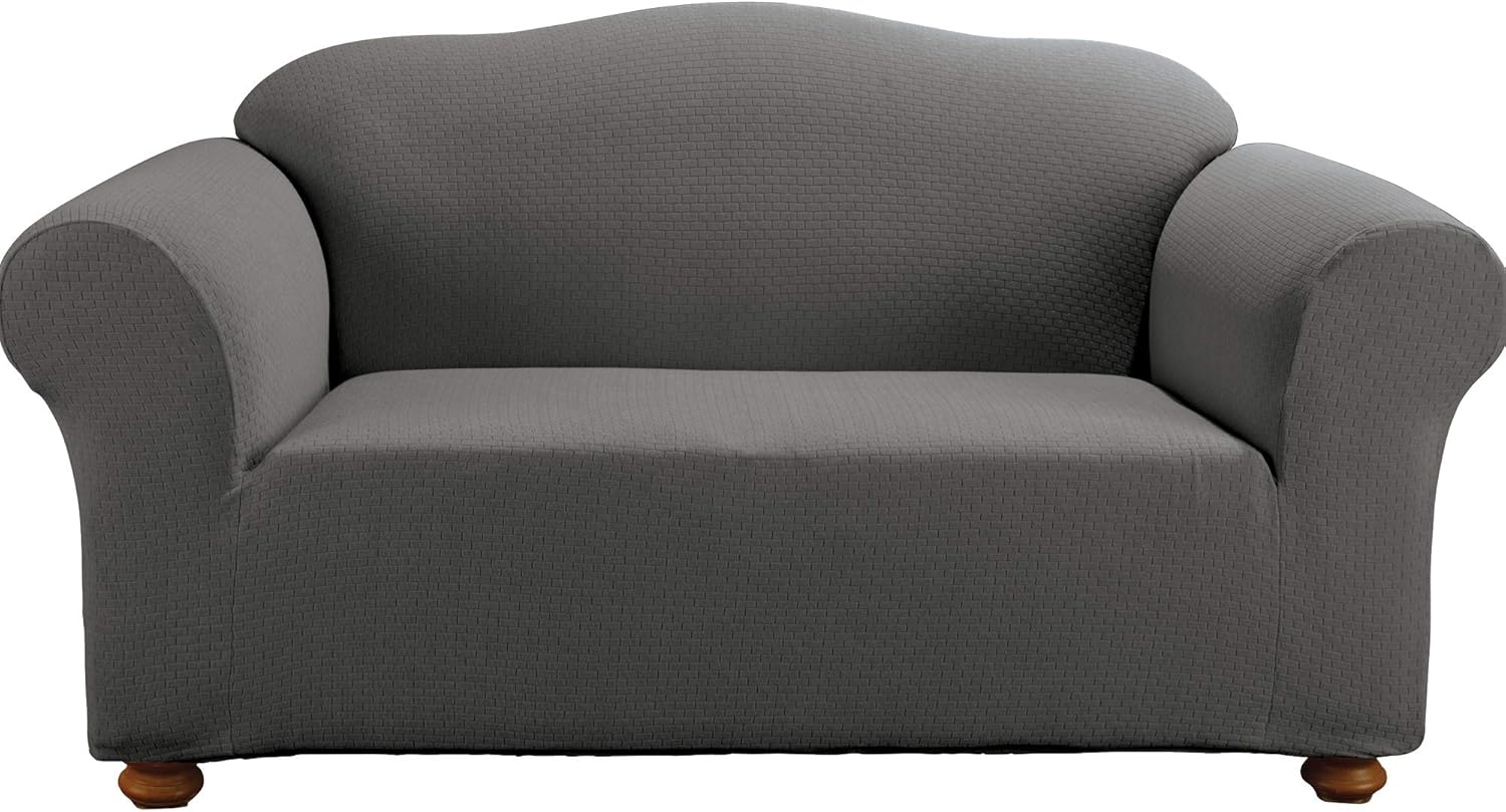 Surefit Slipcover-One Piece Form Fit-Up to 70 Inches-Machine Wash, Loveseat, Gray : Home & Kitchen
