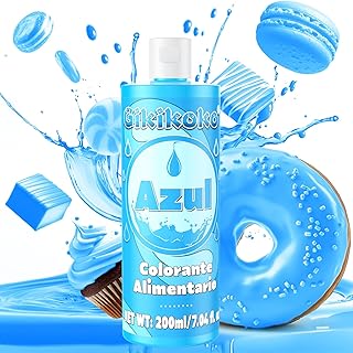 Colorante Alimentario - Gikikoko 200ml Colorantes Alimentarios Reposteria Alta Concentrado, Colorante Alimenticio, Colorantes Alimentarios para Fondants Pasteles Galletas de Pascua (Azul)