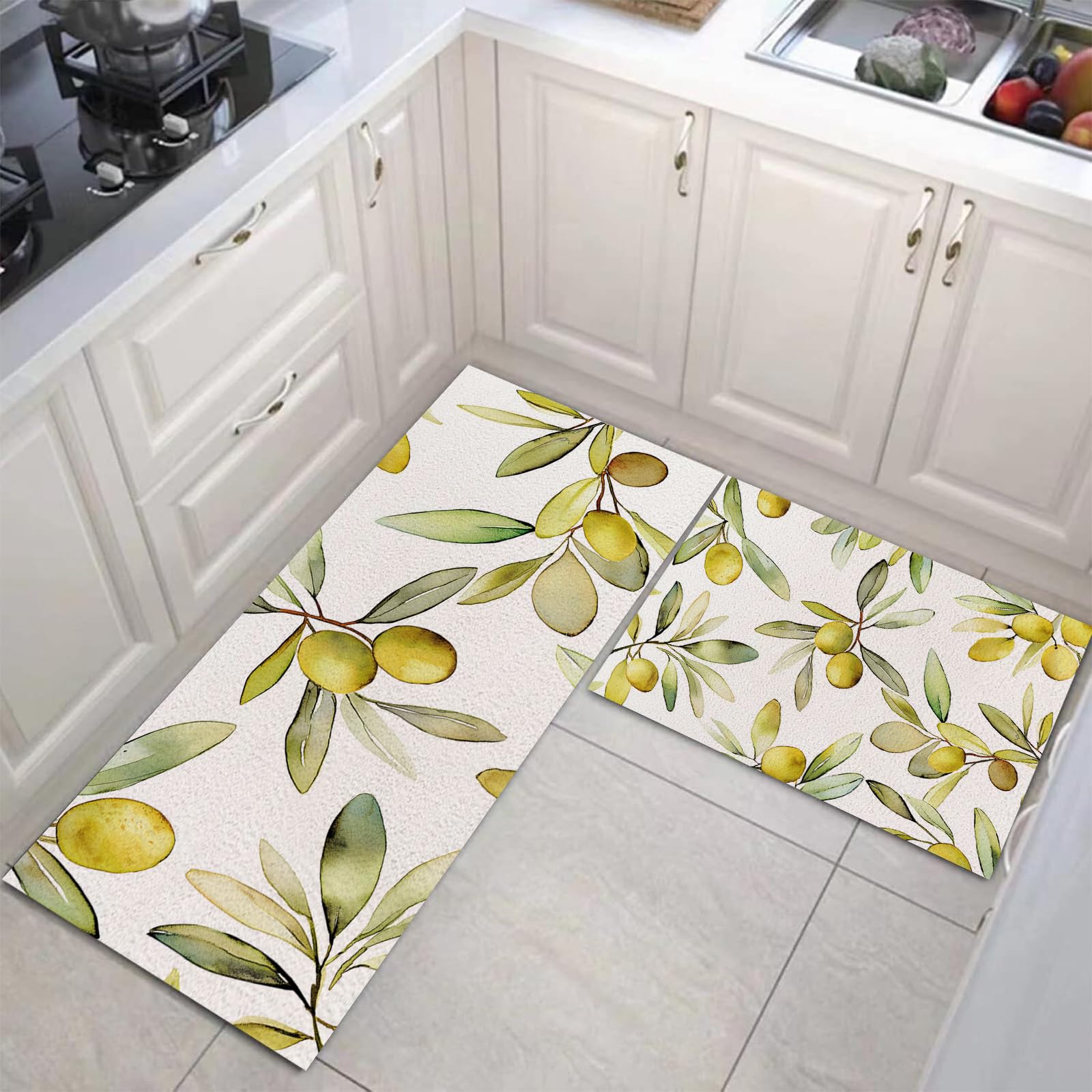 Tapis de cuisinette design abstrait pour décorer un sol moderne