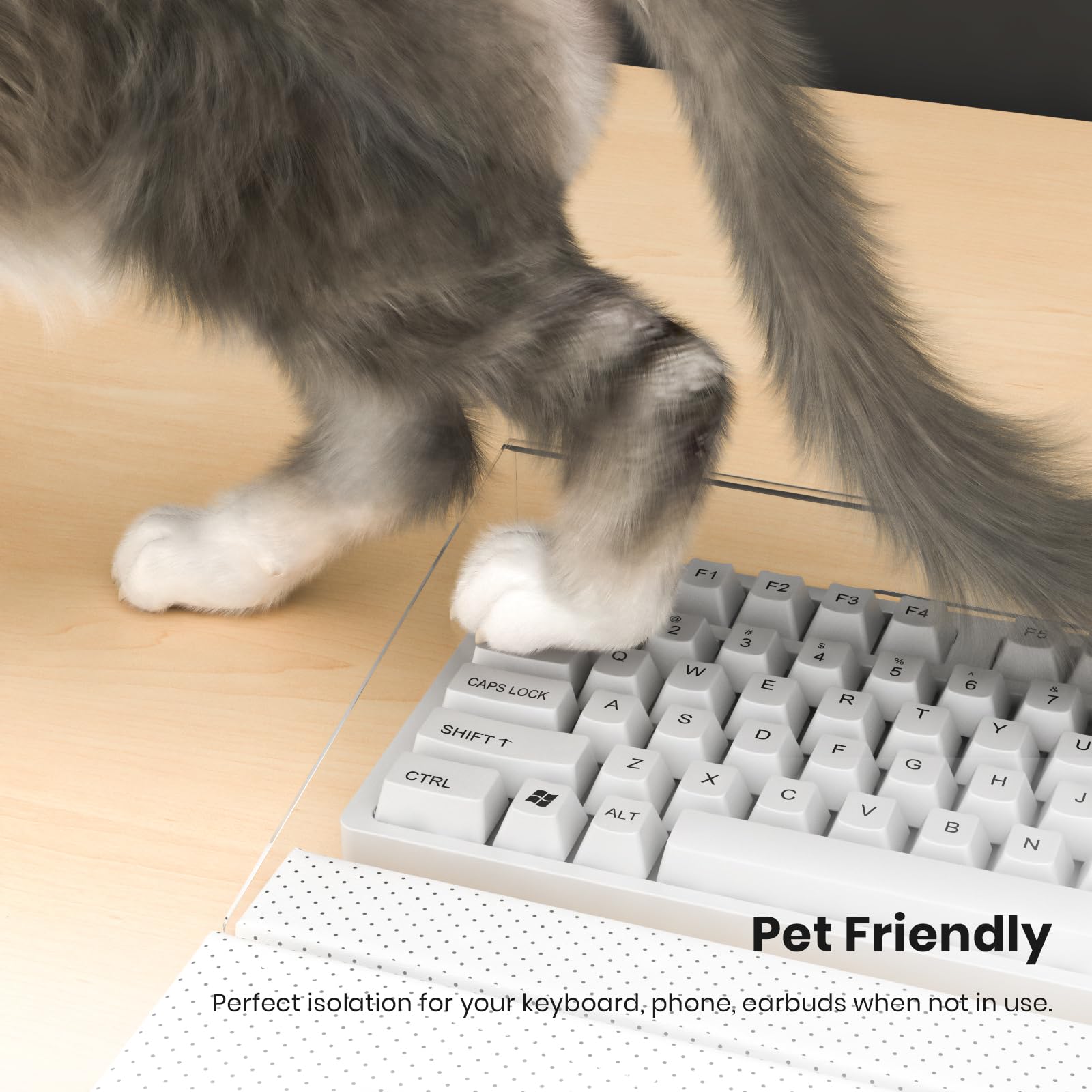 Support Clavier Inclinable En Acrylique Yikola Avec Repose-Poignet - 3 Niveaux Hauteur, Ergonomique Pour Bureau Et Maison