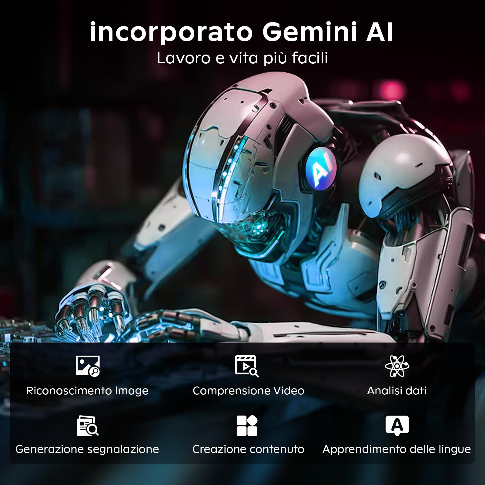 Raemond Tablet Android 16 da 11 pollici Gemini AI 24 GB RAM + 256 GB ROM (2 TB TF), tablet da gioco da 8000 mAh Unisoc T7250 Octa-Core, Widevine L1+16 MP+8 MP Tablet PC, 2,4 G+5 G WLAN GMS/Face ID/GPS