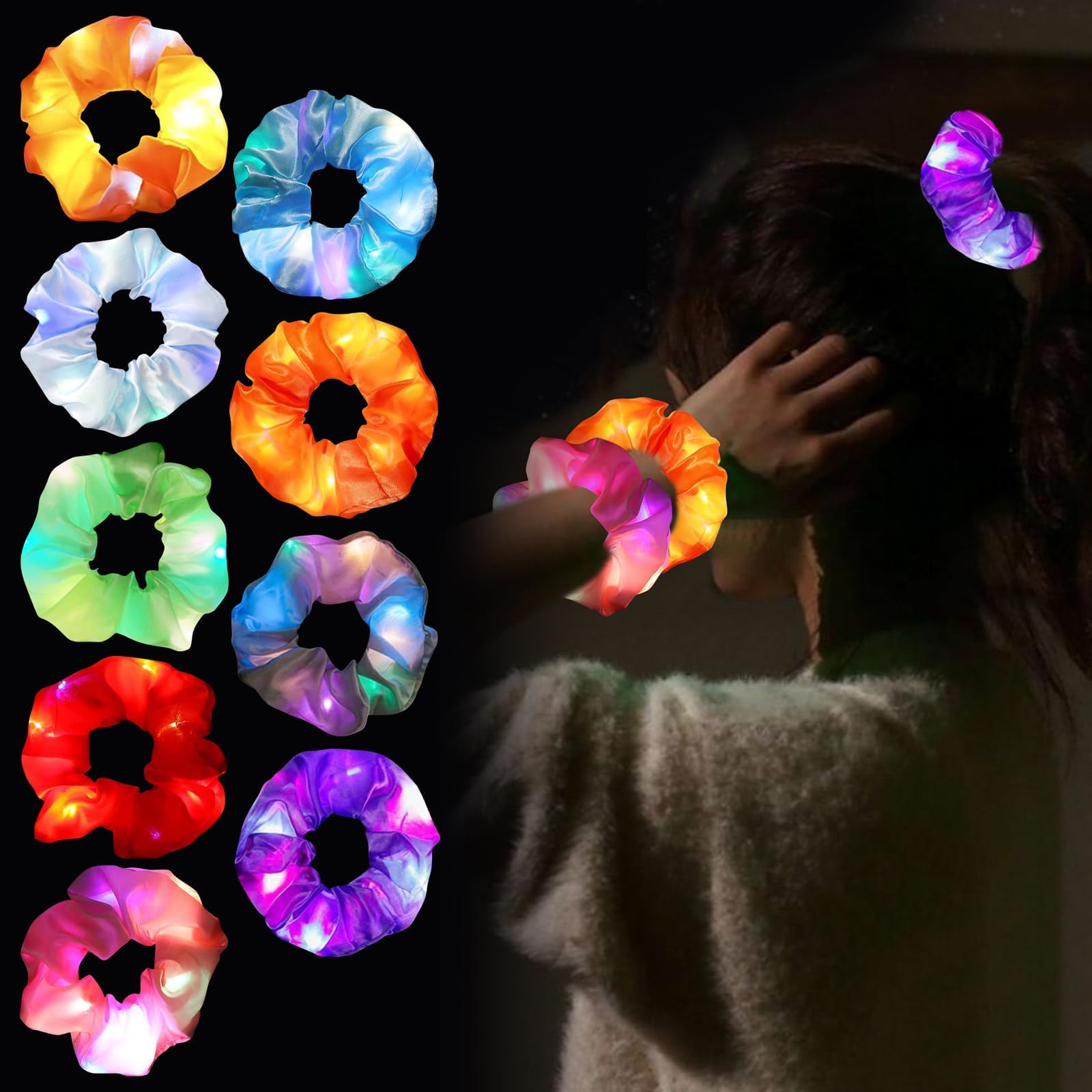 Cerchietto Luminoso LED Per Capelli (2 Pezzi) - 3 Modalità Lampeggianti Per Discoteca, Feste E Halloween