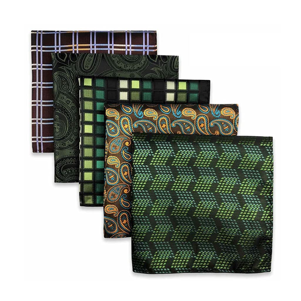 5-teiliges Set aus bunt sortierten Einstecktüchern für Herren aus Seide, klassisches Taschentuch-Set, Geschenk, bunt (Farbe: 3er-Pack, Größe: 32 x 32 cm) (3er-Pack)