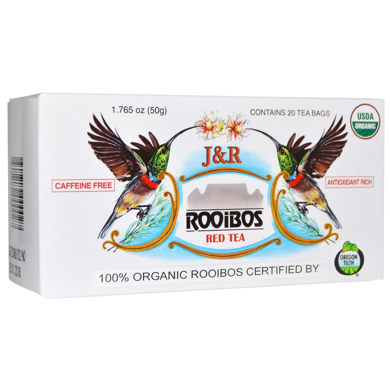 Port Trading Co., J & R Rooibos Red Tea, Caffeine Free, 20 Tea Bags, 50ml (50 g) (TRIPLE PACK)