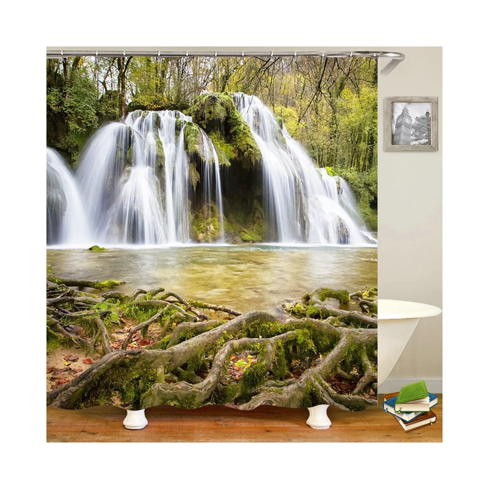 Rideau de douche imperméable KnSam contre les éclaboussures de salle de bain en tissu 165x200