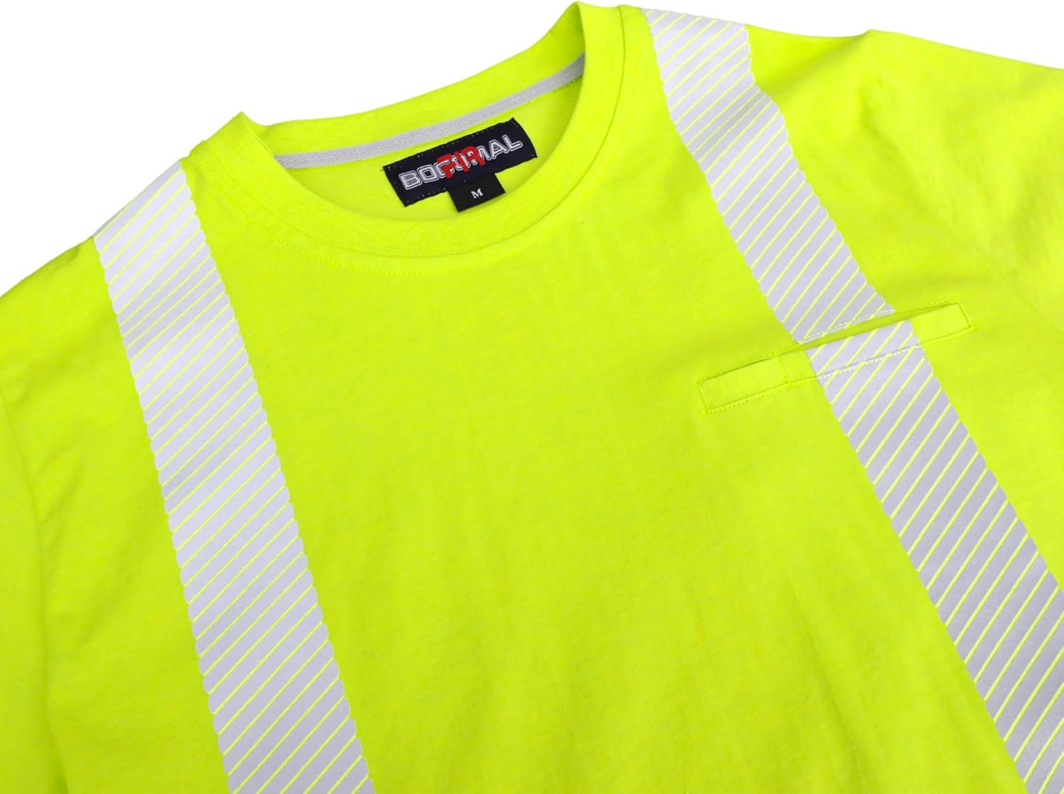 BOCOMAL FR Hi-Vis Shirts 6oz Lightweight High Visibility Reflective Flame Resistant/Fire Retardant Shirt Men's Safety Shirts