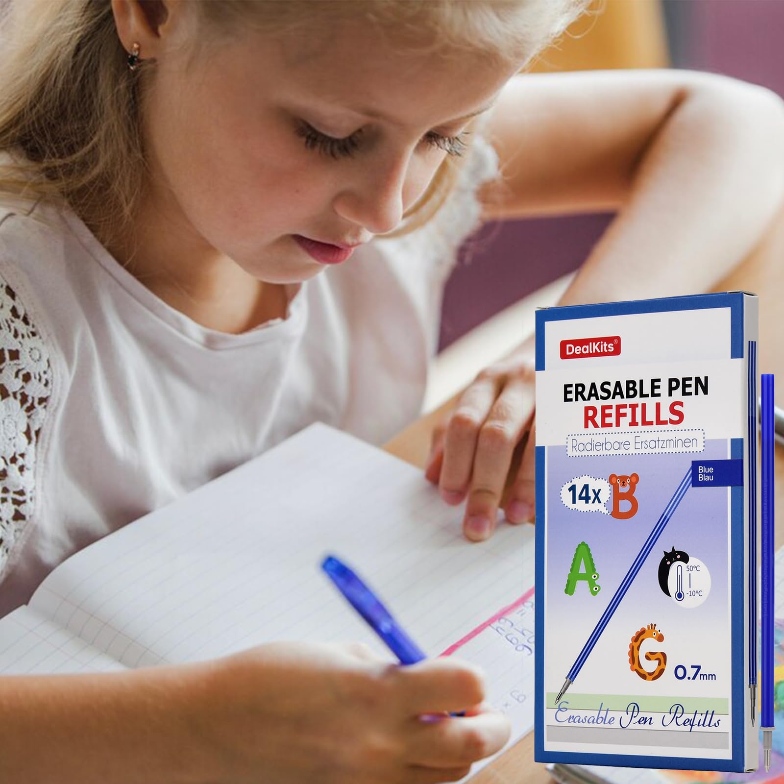 20 Uitwisbare Vullingen - Compatibel met Legami, 0,7 mm Pennen, Blauw
