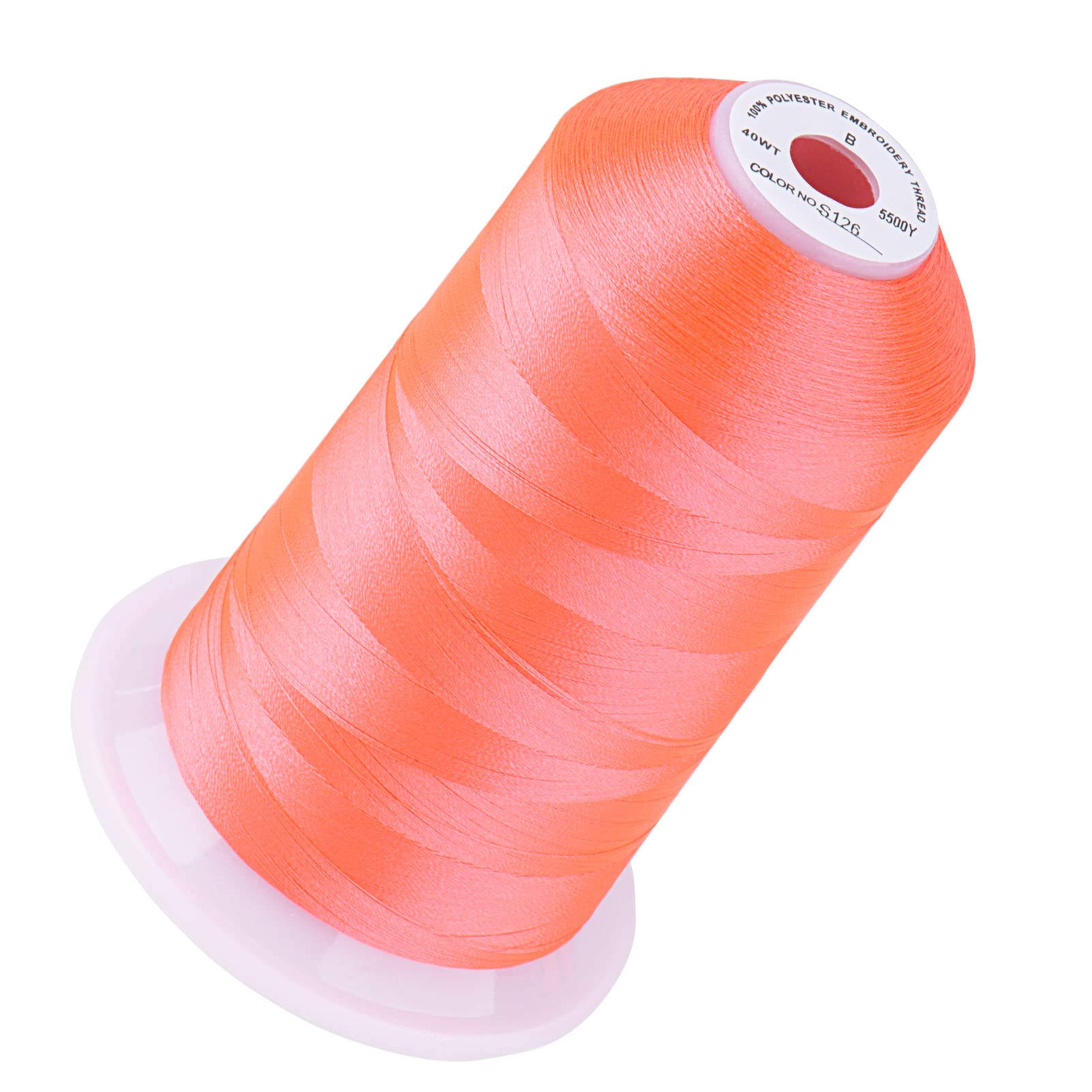 Simthread 5500Yds/5000M 40WT Polyester Embroidery Thread Neon Red S126