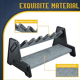 Pistol Rack,Mind and Action Deluxe Handgun Rack Stand,Pistol Display Holder for Gun Safe and Gun Cabinet (2 Pack-6 Gun Holders)