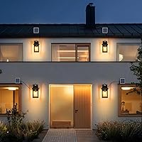 Vista 9 de Porch Lights Outdoor Dusk to Dawn Motion Sensor Solar Wall Lantern Separate Panel & Battery Replaceable Exterior Waterproof Wall Sconce Lighting