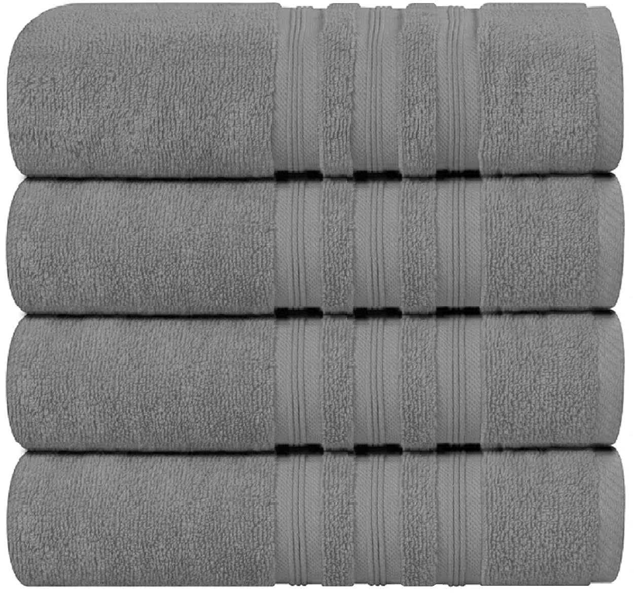 Extra Large Jumbo Bath Sheet Towels (Set of 2, 4 & 6) Cotton Bath Towels Super Soft Quick Dry XL Body Wrapped Towels (Silver, 4X Bath Towels)