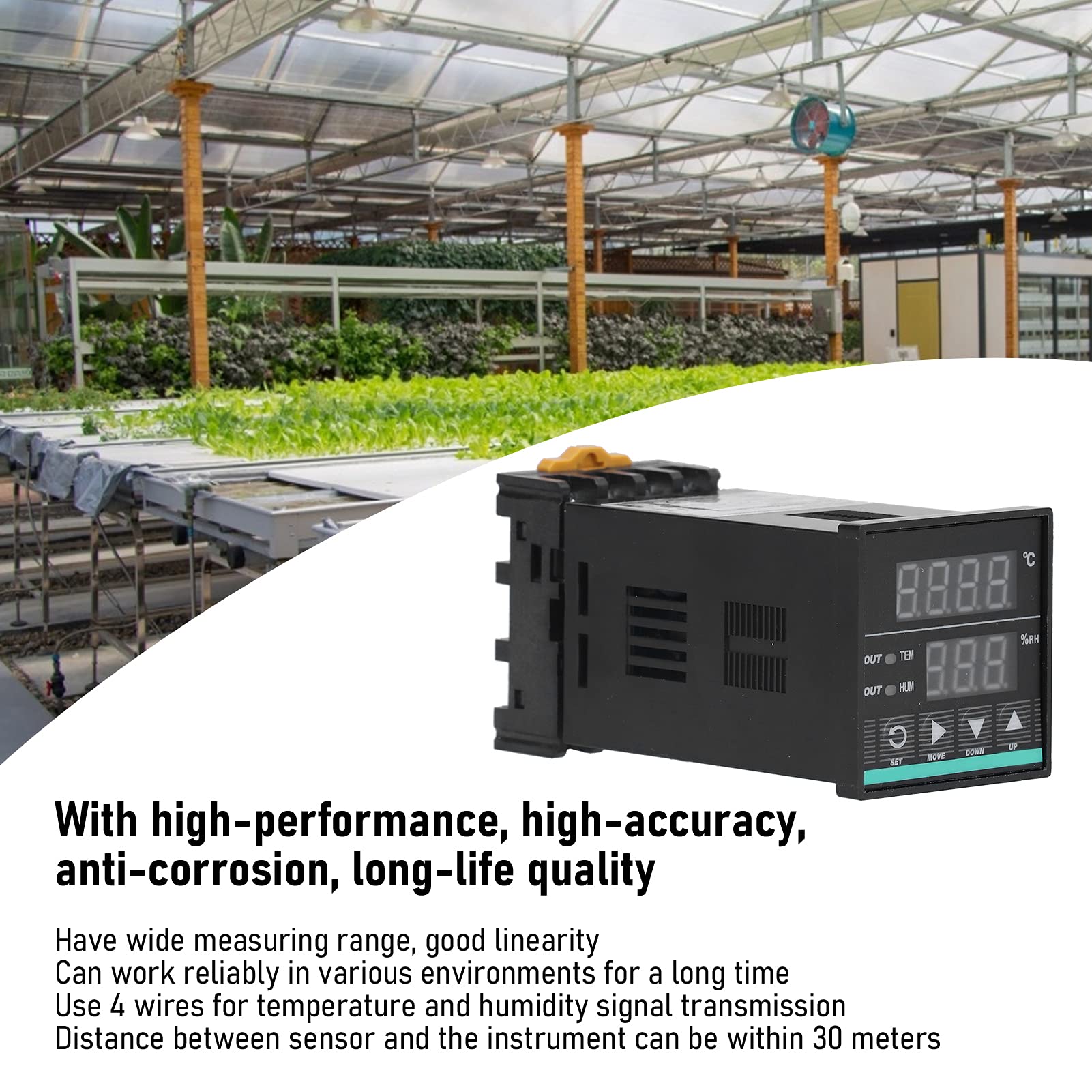 Kontroler temperatury i wilgotności o wysokiej dokładności, cyfrowy inteligentny monitor MH0348-DIN AC85‑265V