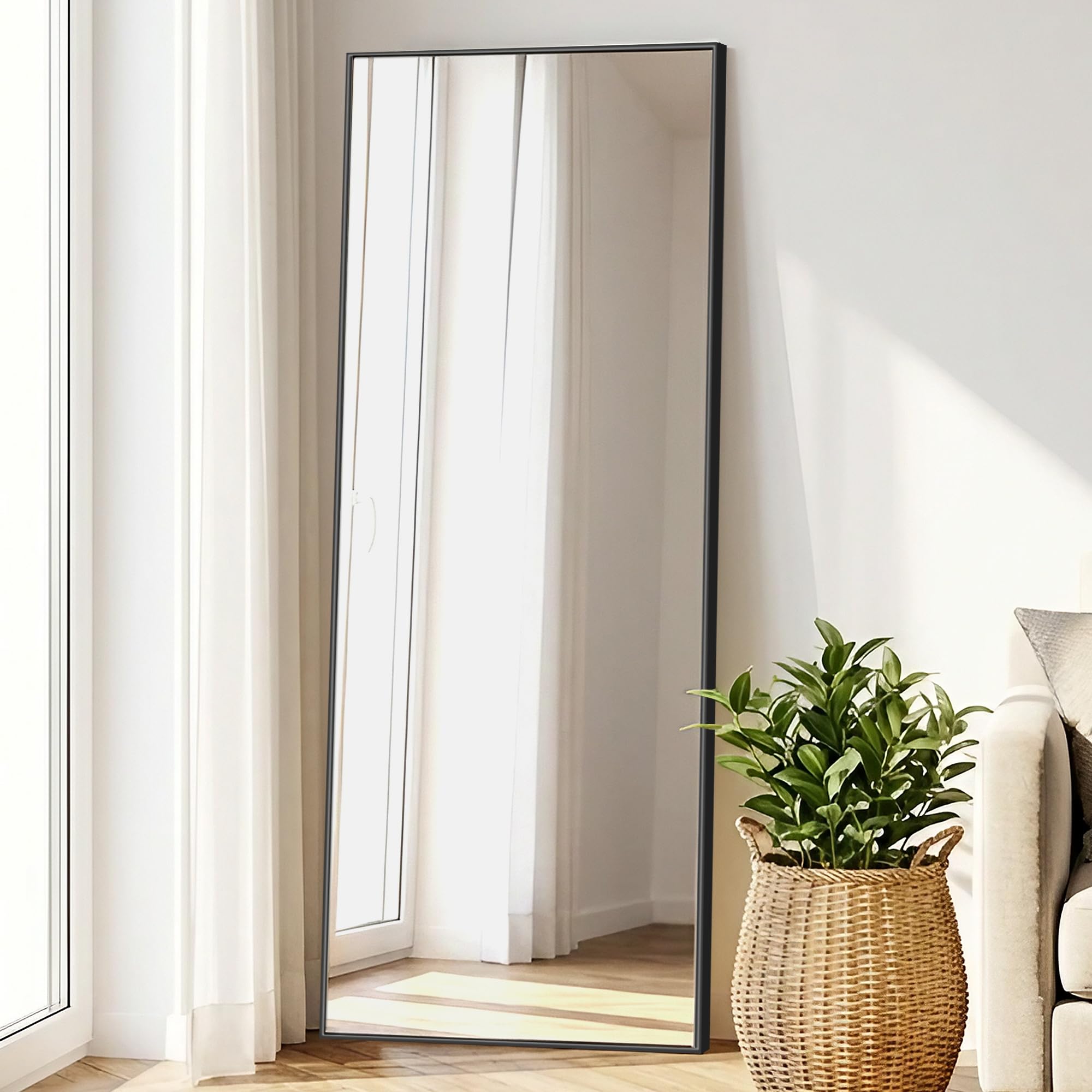 Mirror Full Length 16"x59", Rectangle Full Body Floor Mirrors with Stand