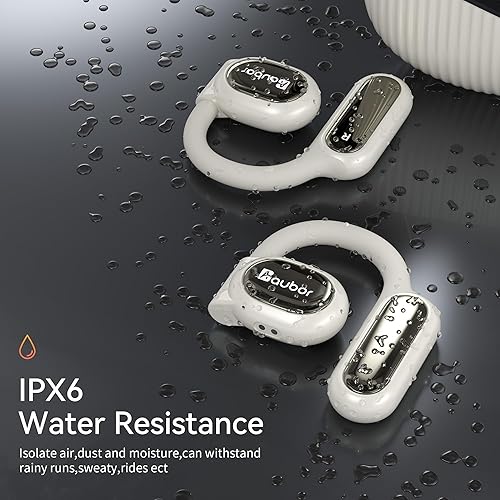 Miniatura 4 de aubor Auriculares deportivos inalámbricos Bluetooth 5.3 con 2 micrófonos, controlador de 0.638 in, conversación clara ENC, IPX6 resistente al agua,