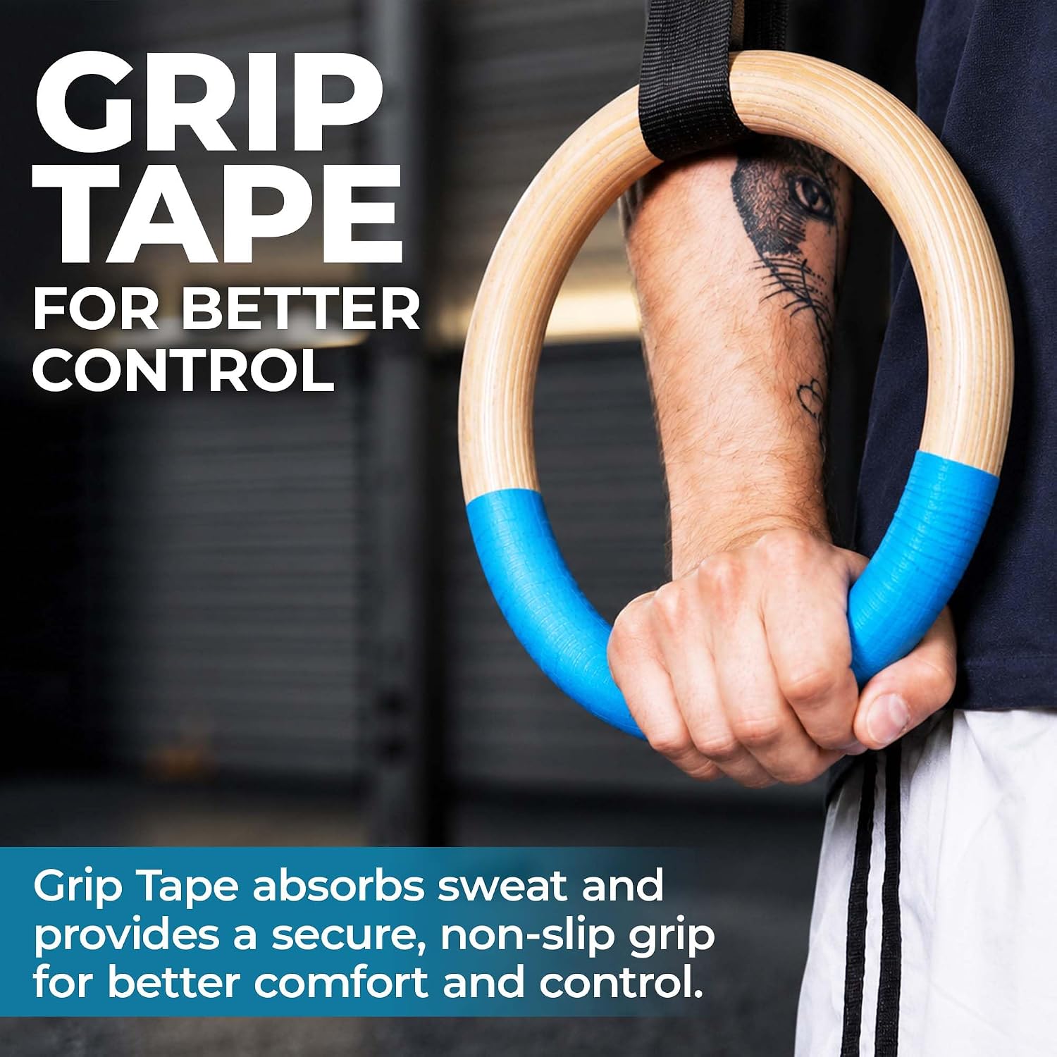 Wooden Gymnastic Rings with Adjustable Straps for Home Workouts