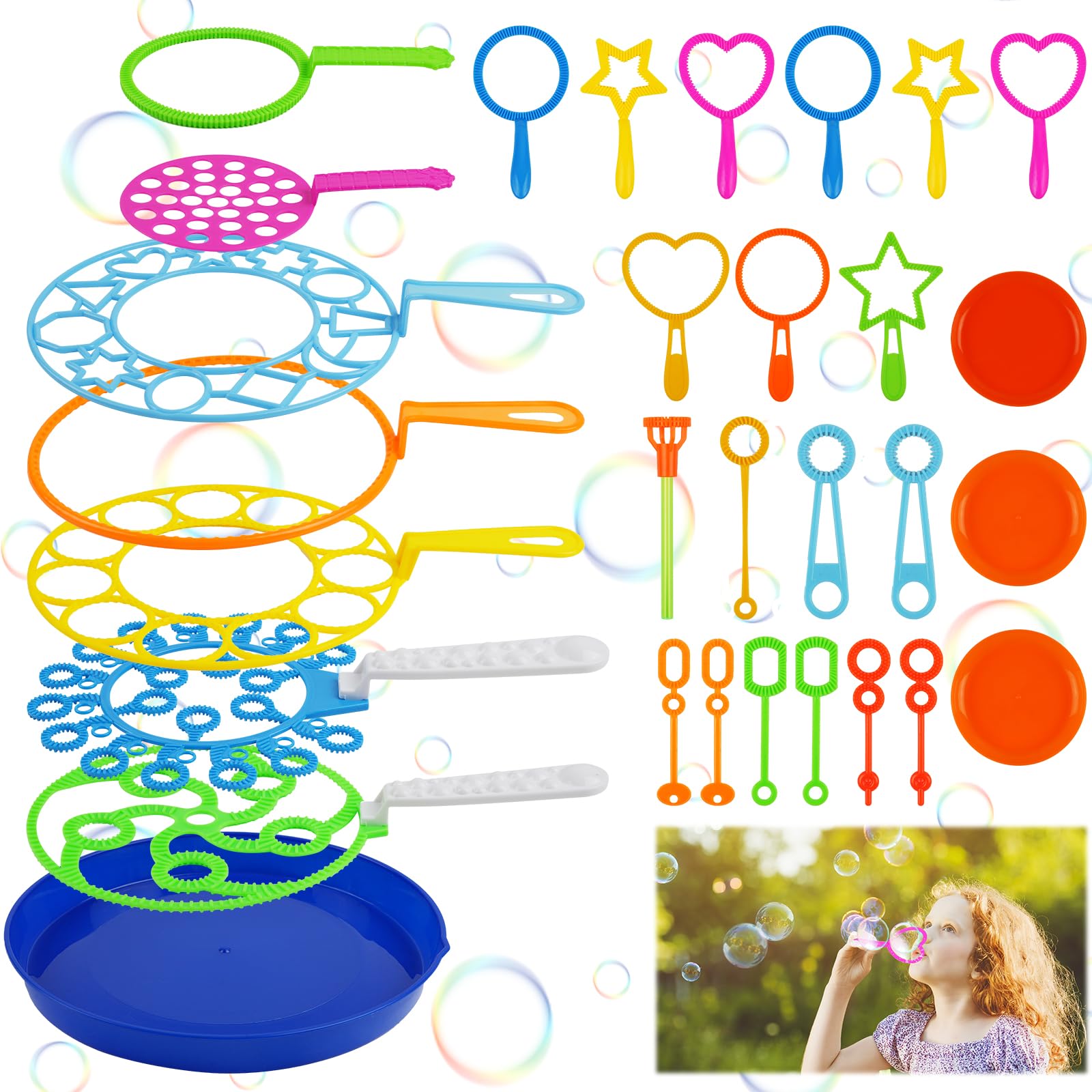 OSDUE 30PCS Kit de Soplado de Burbujas, Kit de Burbujas de Jabón, kit de Burbujas para Niños, Kit de Burbujas Creativo, Adecuado para Actividades al Aire Libre, Fiestas de Cumpleaños,Juegos Infantiles
